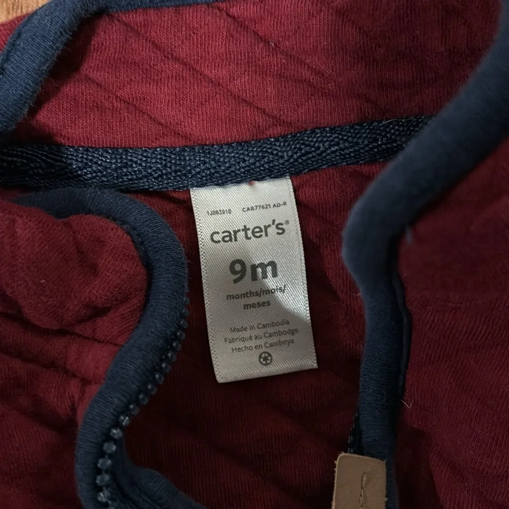 9 months baby Vests- 2 gray and one red. Warm and super cute!
